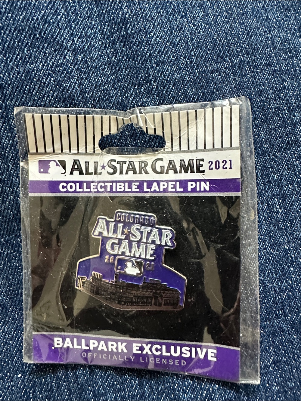 MLB All-Star Game 2021 Purple and Silver Collectible Lapel Pin